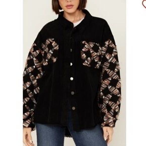 New POL Ribbon Detail Shacket size L - Picture 1 of 4